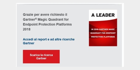 I risultati sono in: Garter Magic Quadrant for Endpoint Protection Platforms 2018